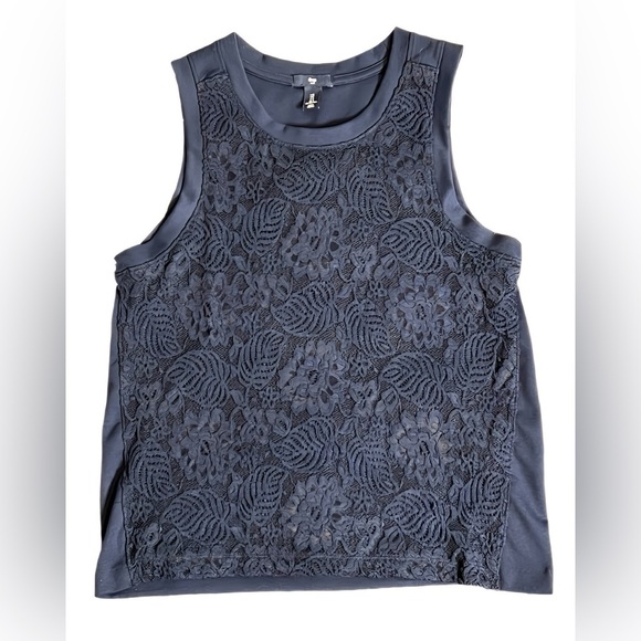 GAP Navy Blue Sleeveless Floral Lace Tank Top Inner Lining Women’s Sz Small - Picture 1 of 4